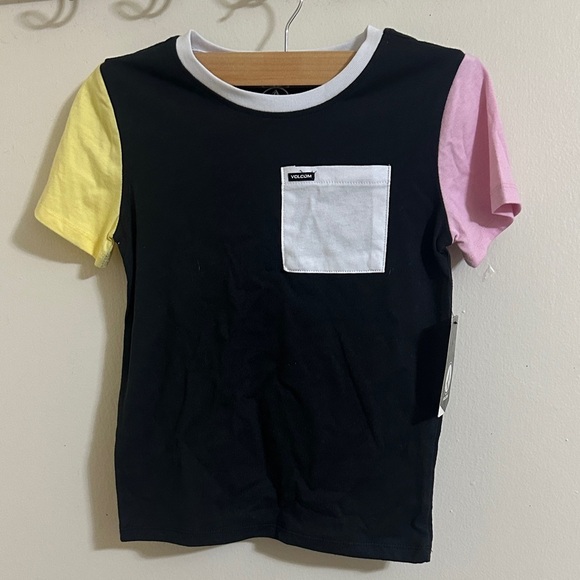 NWT Volcom Kids Carpenter Colorblock Short Sleeve Shirt - Picture 1 of 3